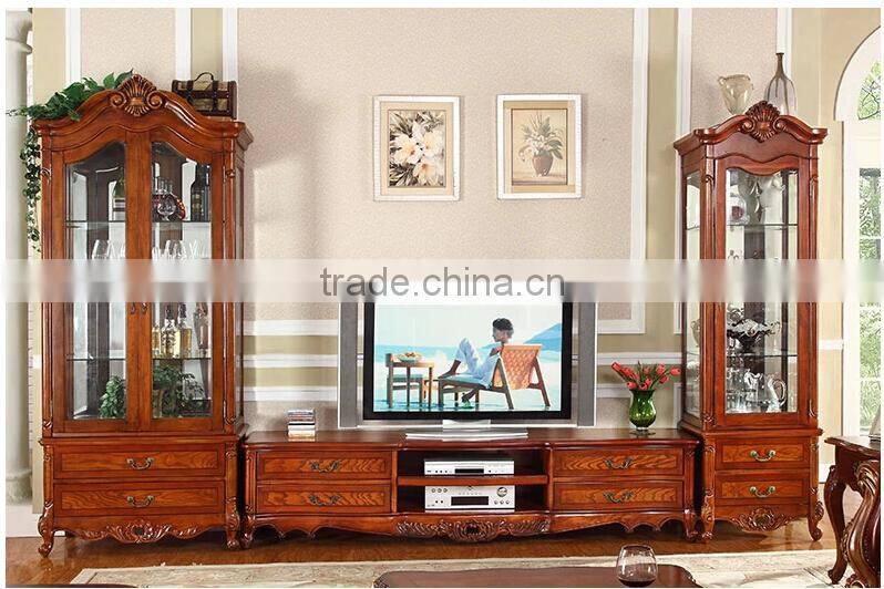 Hardwood wine and liquor cabinet rack with glass holders for living room furniture set Z-204