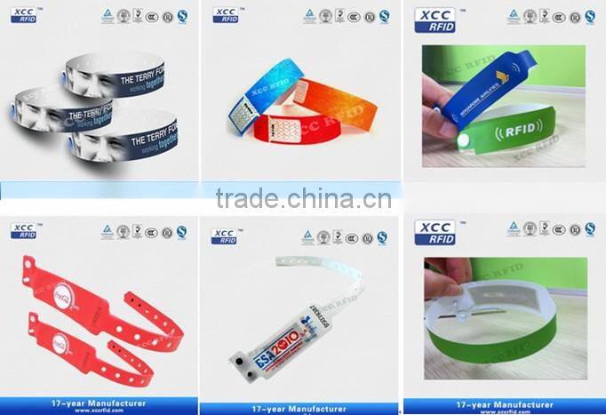Custom ISO15693 I CODE RFID Ticketing Fabric Wristband For Cashless Payment