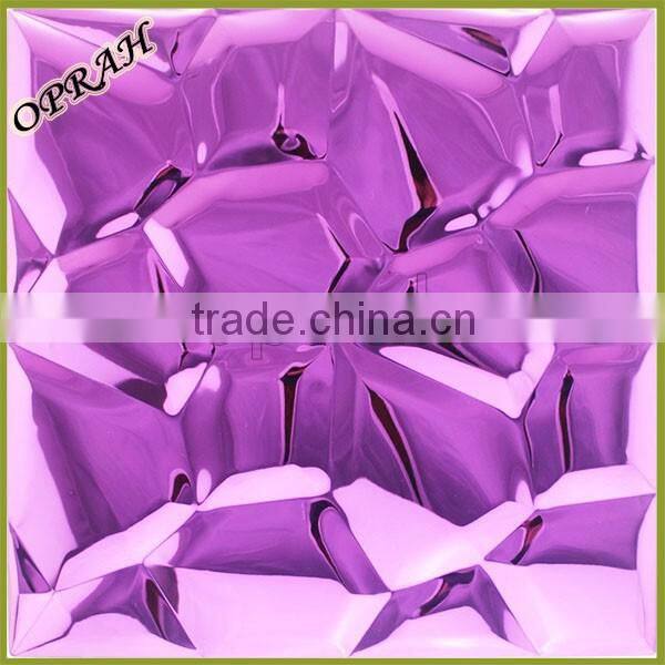 bright-coloured pink stereoscopic metal mosaic tile in stock