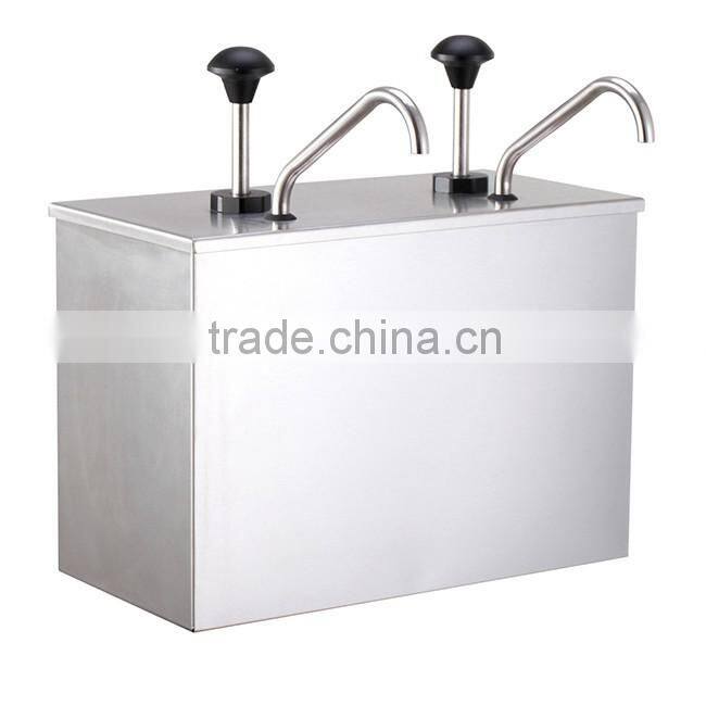 Popular spice soy ketchup fountain jar pump double stainless steel sauce dispenser