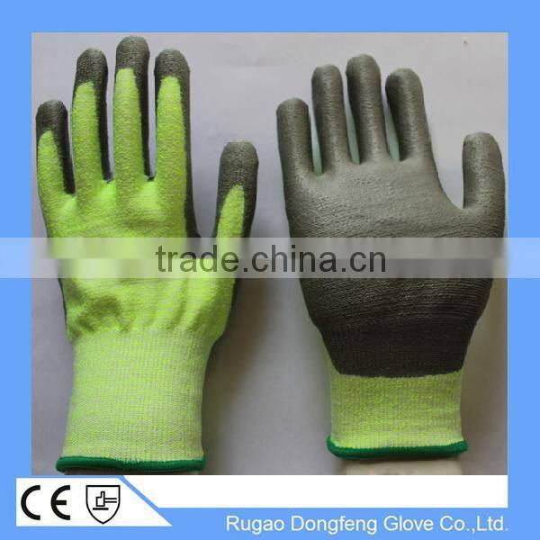 Black Polyurethane Palm Coating Ansi Cut Level 3 Gloves