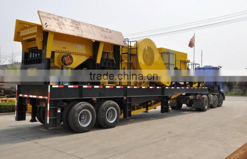 Wheel movable stone crushing plant, Tire mobile stone crushing plant, Portable stone crushing plant