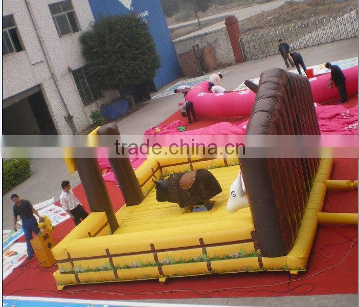 Amusement park-inflatable bullfight