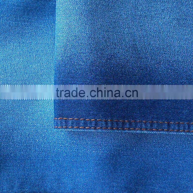 Benzo Blue 80% Cotton 18% Polyester 2% Spandex Elastic Twill Denim Fabric