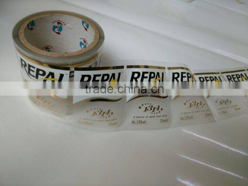 PET waterproof adhesive wine/water/beverage label