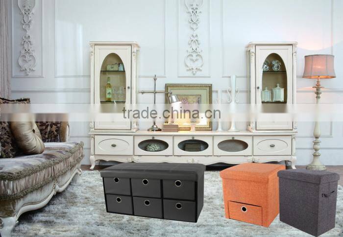 Large Double Foldable Storage Ottoman Bench