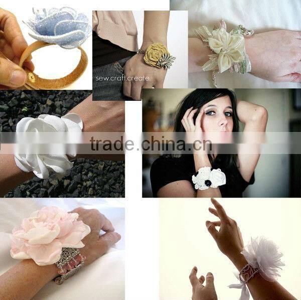 2013 New products creme feather flower for hair decorative flower