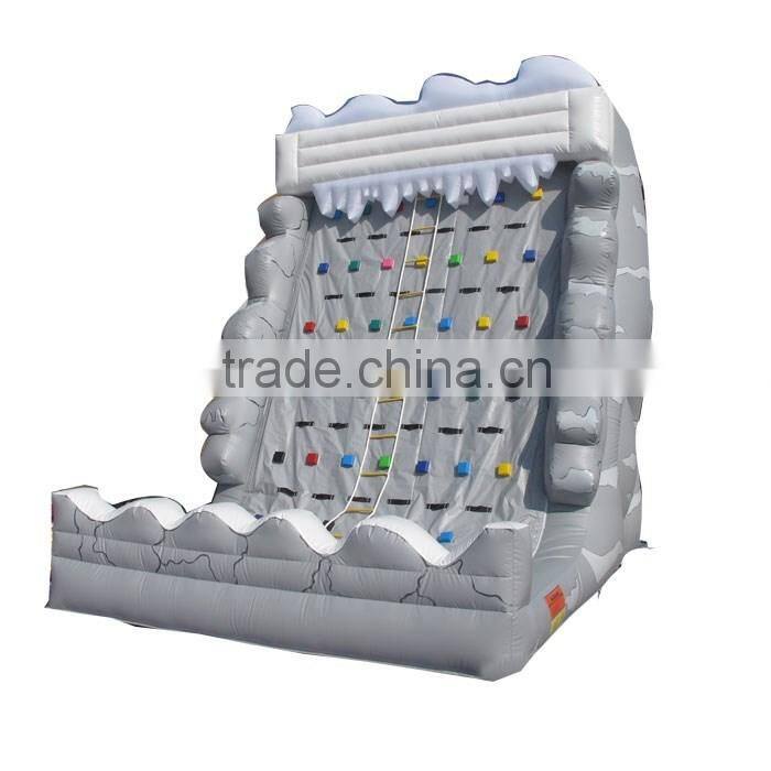 used inflatable indoor rock climbing wall, 0.55mm PVC tarpaulin climbing mountain sport games