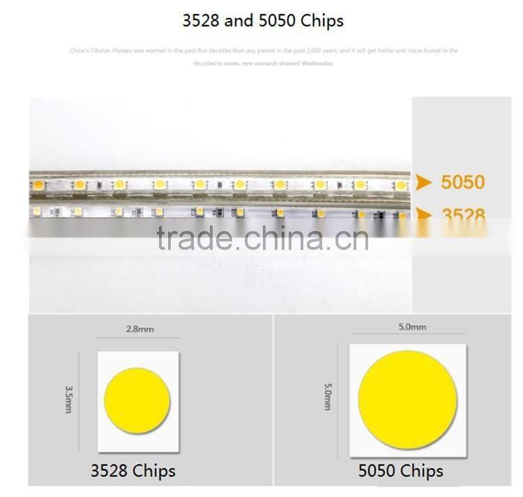 5050 30led/m 220v Flexible LED Strip CE ROHS 2years warranty