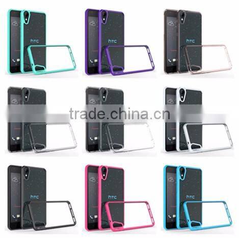 Samco Premium Soft TPU Bumper + Hard PC Clear Back Panel Mobile Phone Case for HTC Desire 825