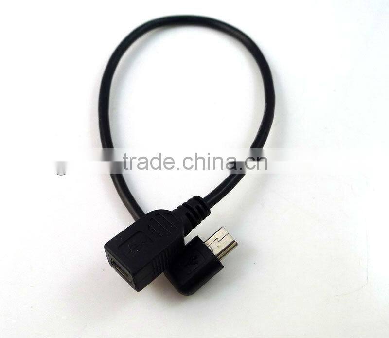 20CM Right Angle Mini USB B Male To Female Extension Cable