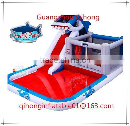 Shark used inflatable water slide for sale, big inflatable water slide, water slide for adults