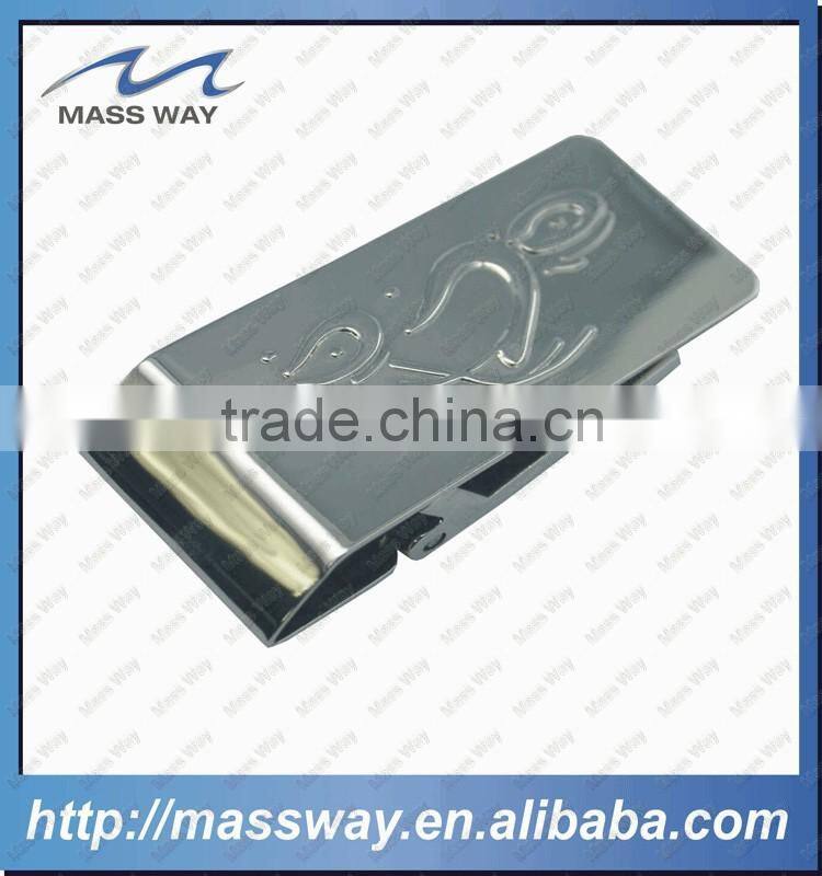 custom leather badge PU metal leather money clip