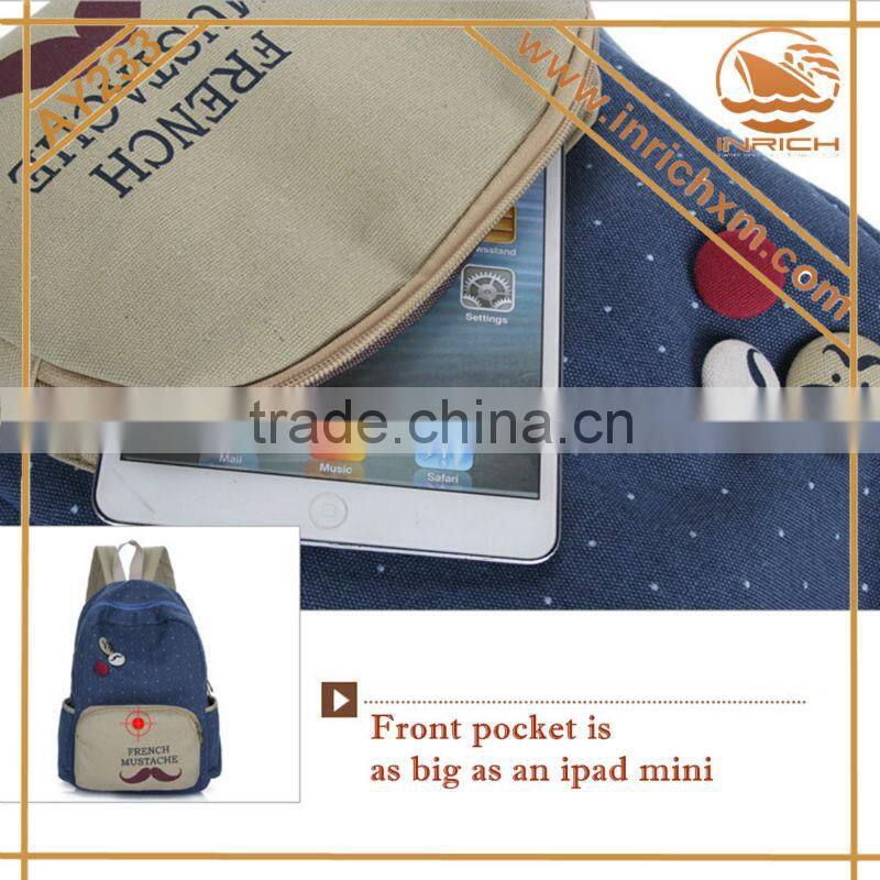Colleage Student's School Bag Canvas Rucksack Backpack