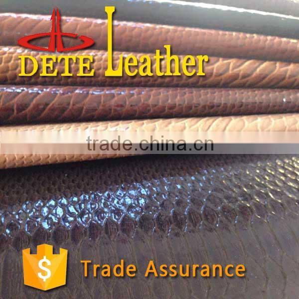 Moisturecure pu leather synthetic leather python for bags