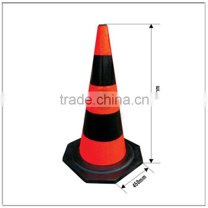 Black rubber 750mm reflective traffic cone