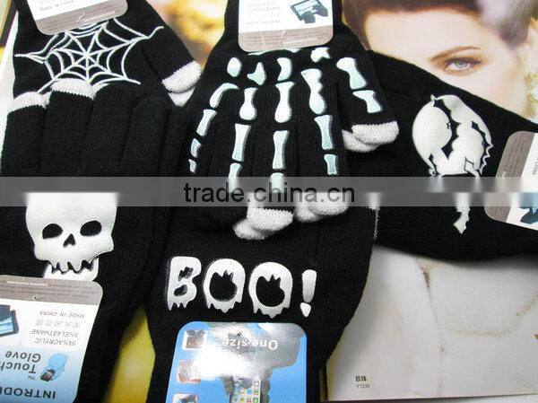 Acrylic fibers iphone/ipad embroidery touchscreen gloves