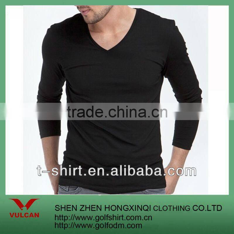 Custom made black bamboo V-Neck t-shirt