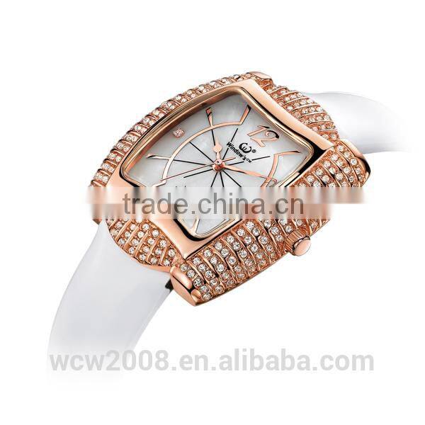 luxury ladies japan movt quartz watch diamond stainless steel