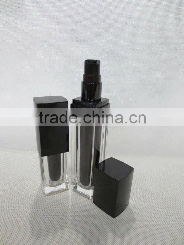 Black Acrylic Cream Jars and Cosmetic Lotion Bottles With Pump and Cap