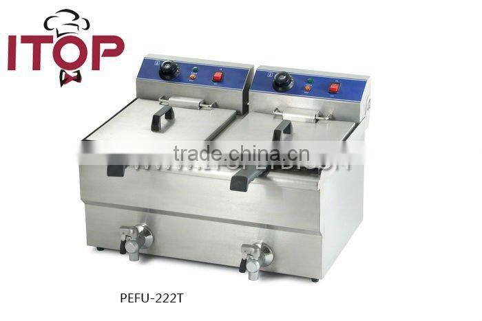 Double tanks 22+22L pressure kfc chicken fryer for sale
