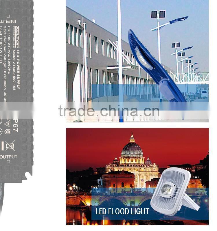 Waterproof IP67 constant current 1800ma 60w led street light driver