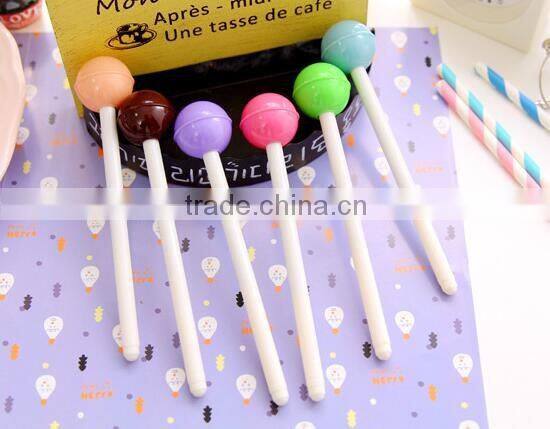 diy creative stationery personalized Novelty plastic Lollipop shaped Ballpoint pen best promotional gift black ink gel pen