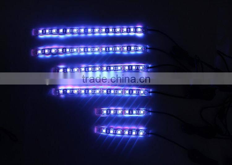 6pcs rgb motorcycle led strip light kit neon glow strip with Remote Controller