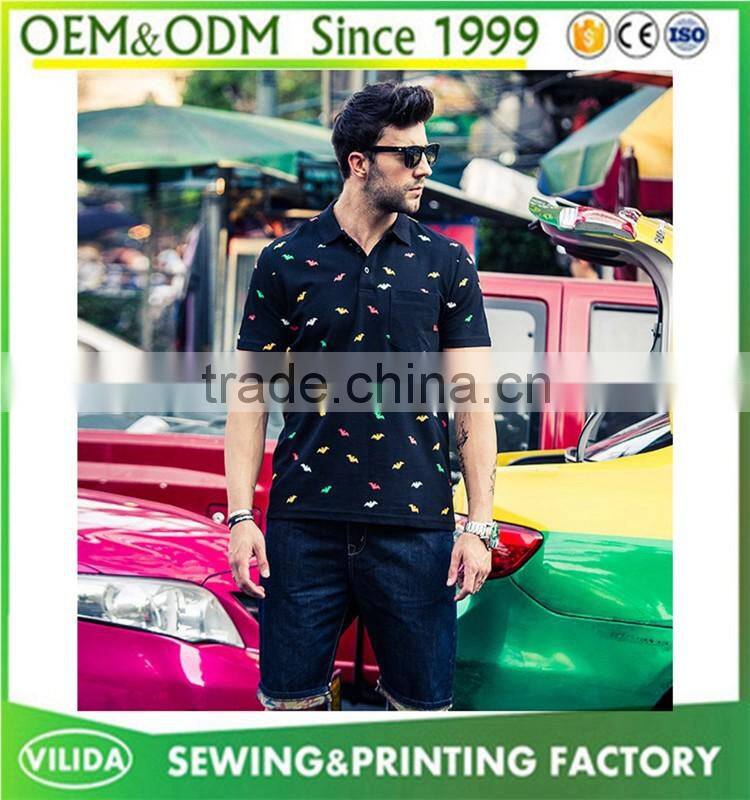 Europe style big size polo shirt for fat men's wholesale full printing polo shirt