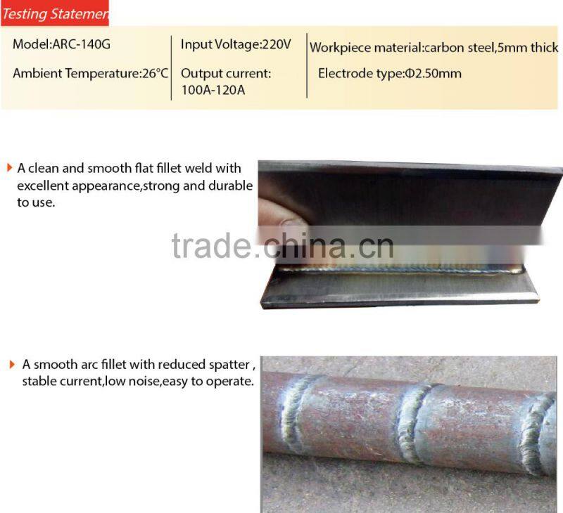 220V single phase IGBT TUBE ARC 140 IGBT DC Inverter MMA Welding Machine