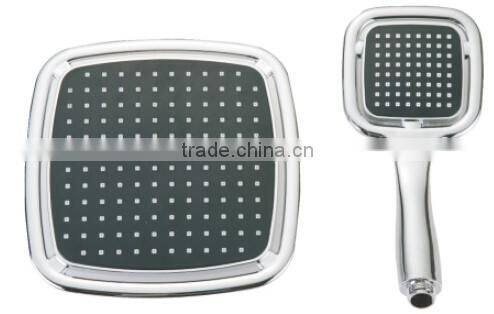 new design square black overhead shower and hand shower with one function