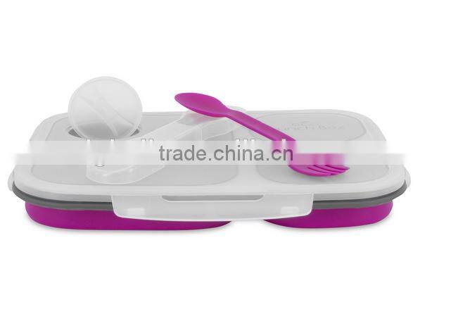 3 Compartments Lunch Box Silicone Kids Food Storage Boxes