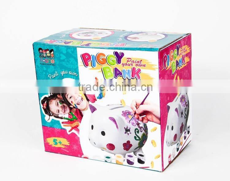 Kids DIY toy Painting and Decorating Your Own Piggy Bank