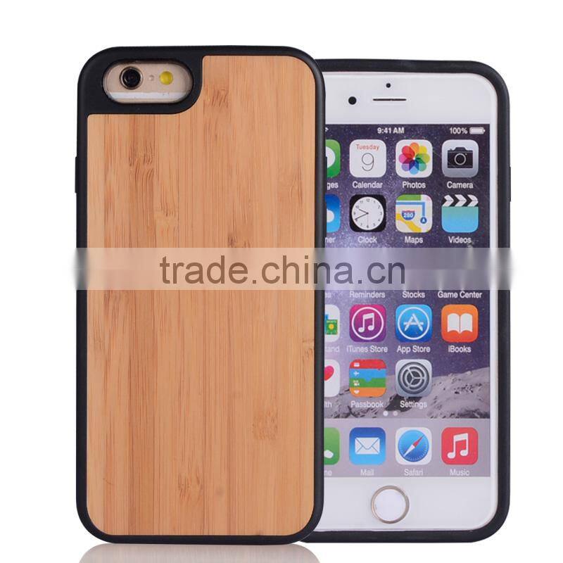 Real Maple Wood Bamoo Add TPU Mobile Phone Case For iPhone6 Case