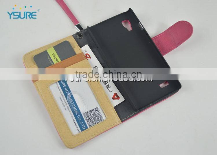 2014 Leather Flip Case For LG p760 Optimus L9 Crazy Horse Pattern