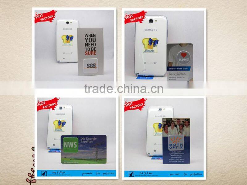 adhesive microfiber screen cleaner with business card