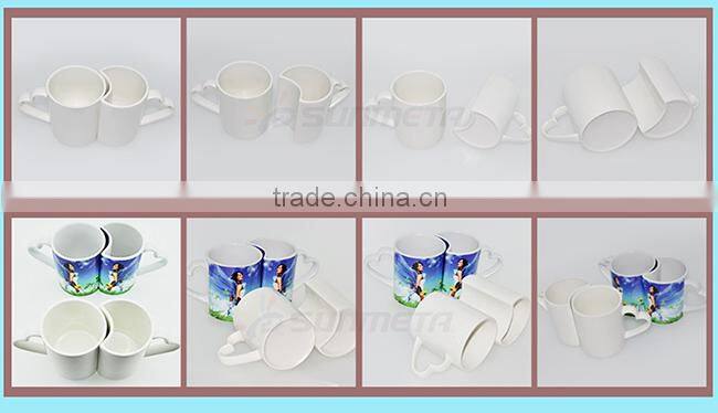 heart shape ceramic couple mug,wholesale white couple mug