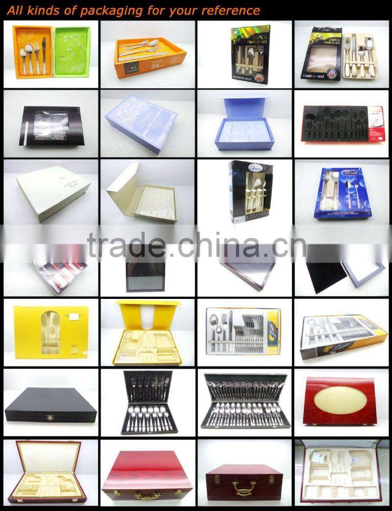 Gold Stainless Steel Cutlery Set With Flower Pattern