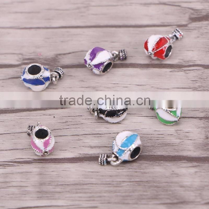 5.0MM Hole Mixed Metal Enamel Beads Big Hole European Beads Fit Making European Charm Bracelet Jewelry