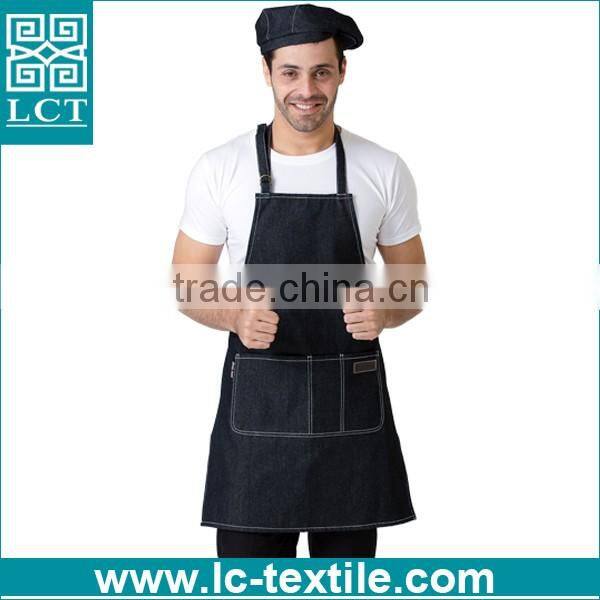 cotton denim kitchen apron