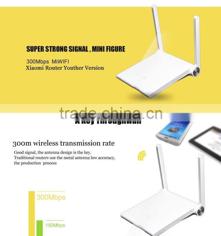 XiaoMi Mi WiFi Router Youth Edition 2.4GHz Band 300Mbps 16M Flash 64MB DDR2 Support Wall Through Model for iPhone 6S/6S Plus/6/6