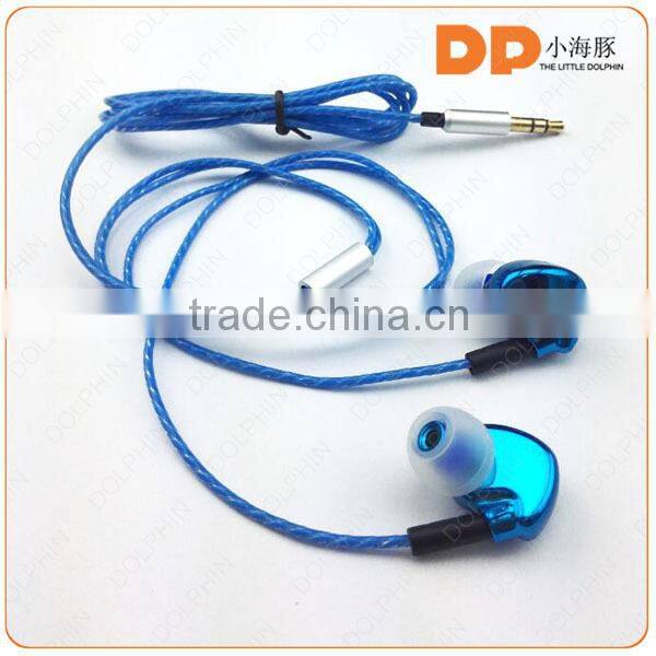 China supplier noise cancelling spring extension cable metal earbuds in ear earphone