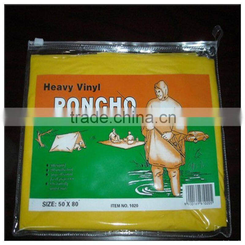 custom printed PVC rain poncho/PVC rain ponchos/fashion plastic rain poncho
