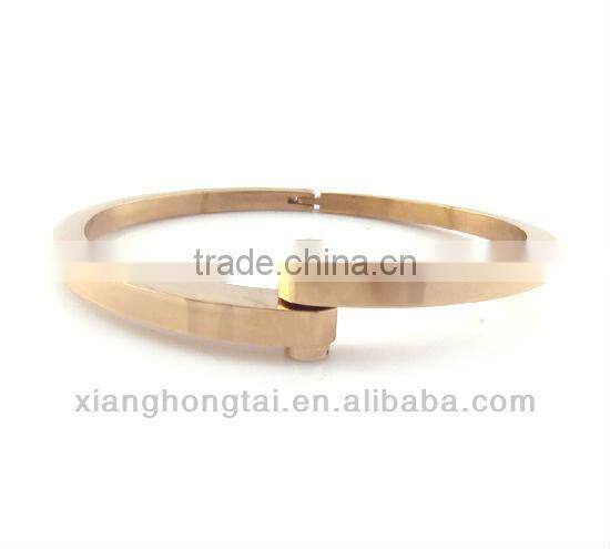 Unisex Personalized Pure Titanium Steel Bangles with Screw