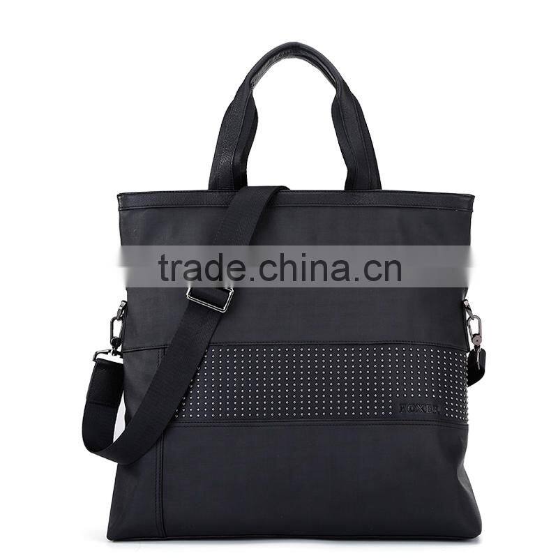 Wholesale price men leather bag shoulder bag foldable briefcase mens