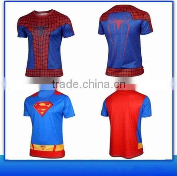Breathable Soft Captain America T shirt Custom 3D Superhero Short Sleeve