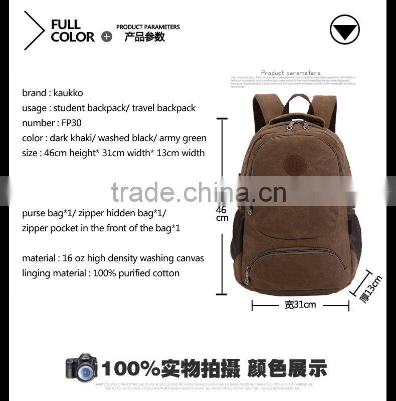 Causal Style Lightweight School Backpack Canvas Cute Backpacks Camping Backpack Canvas Rucksack