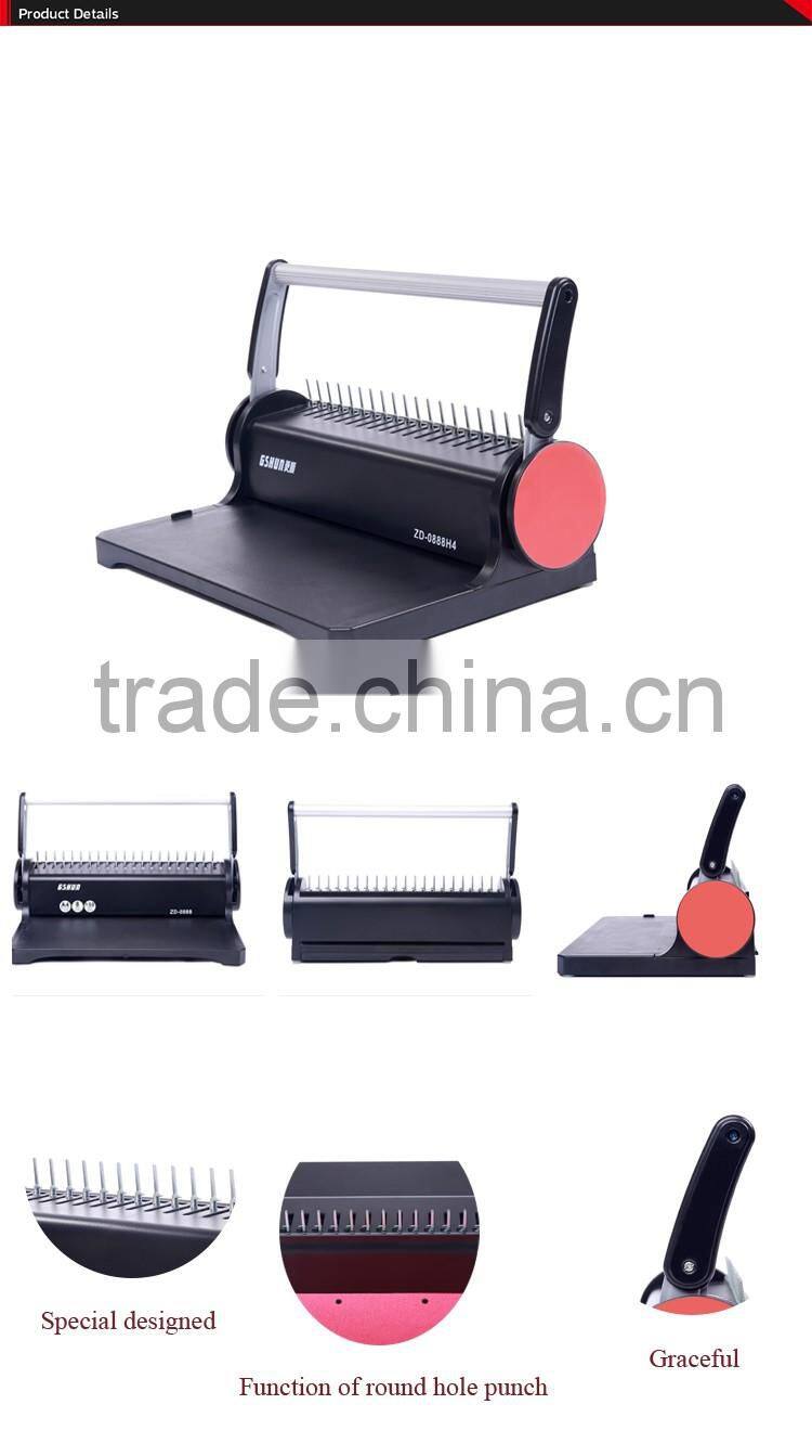 Basic type of comb binder with 21 rectangle and optional 4 round holes