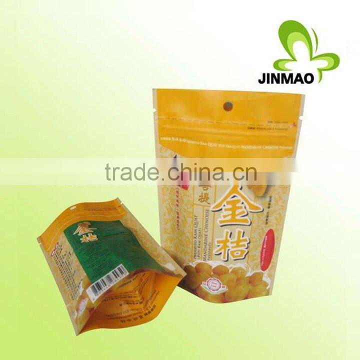 Stand up zipper bag with hanger