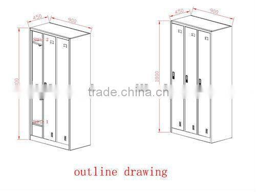 3 Door Steel Almirah Cabinet